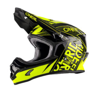 Casco O’Neal de Motocross/Enduro negro y amarillo flúo